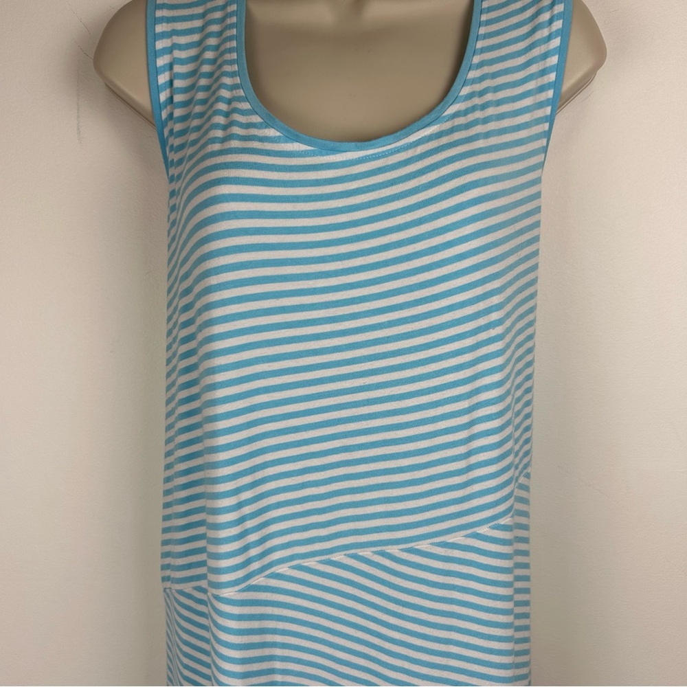 Chico’s Zenergy Pamela Aqua Striped Maxi Dress size 3 (XL/16) Athleisure - Picture 4 of 13